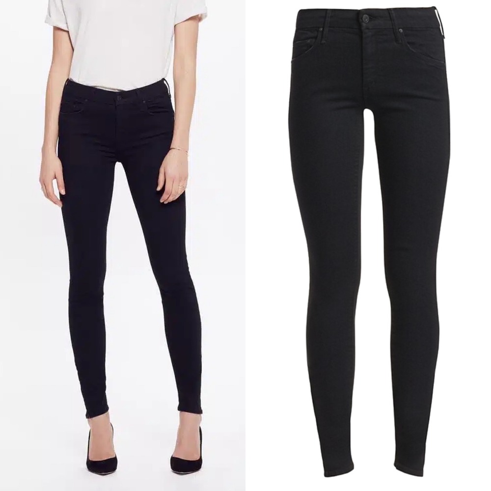 Mother Jeans Black High Waisted Looker Womens Size 28 Skinny‎ Dipping Denim